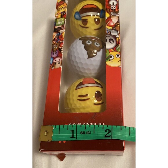 Emoji The Iconic Brand 3pk Golf Balls Wink Poop CryingLaughter Funny Golfing Set - Picture 10 of 11